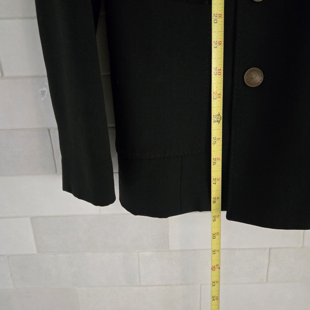 Rag & Bone Double Breasted Black Blazer Brass Buttons Emile Tia Andie Size 8 - Picture 7 of 10